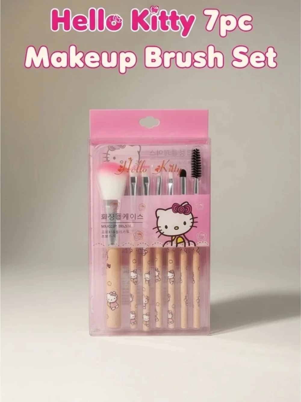 Hello Kitty Pink Makeup Brush Set with Makeup Pouch And Mirror